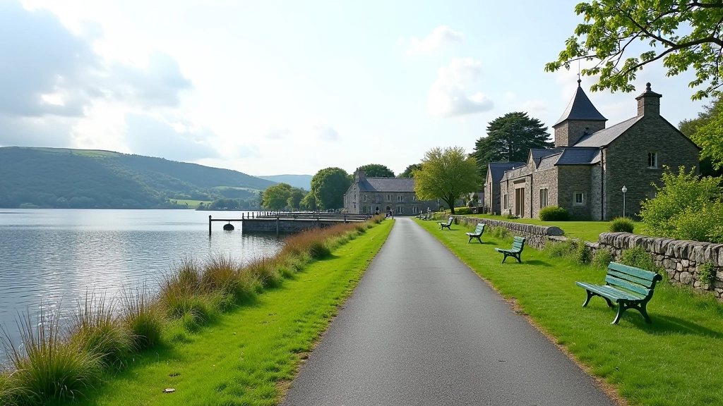 Waterfront promenade at Mountshannon pier with lake views